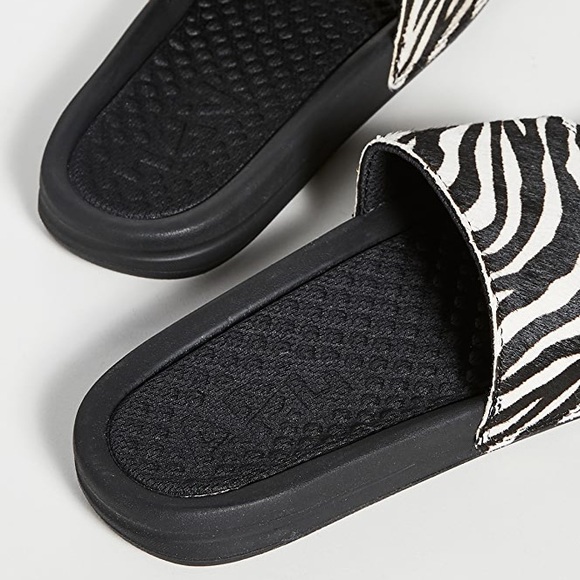 APL CALF HAIR ZEBRA PRINT OPEN TOE SLIDES SANDALS - Picture 3 of 6